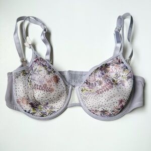Passionata 4705 Floral Mesh Underwire Bra Womens 34D Lavendar-Gray Butterfly